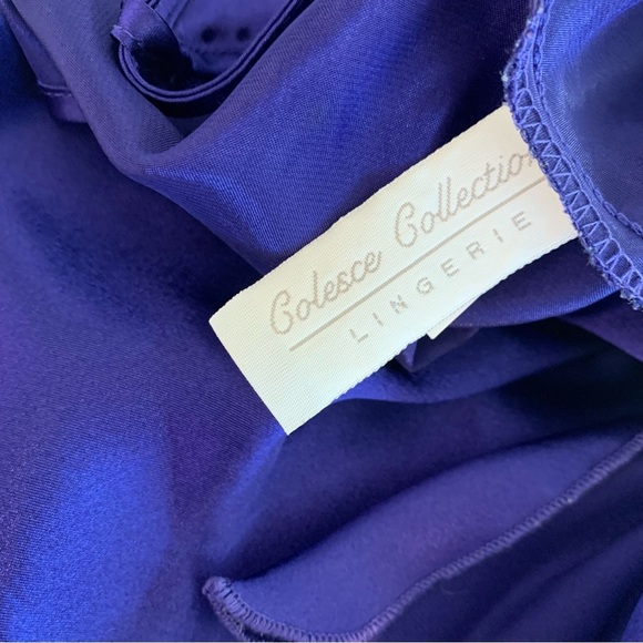Purple Satin Babydoll Lingerie Dress Chemise Nightwear Sleepwear Size Large - Picture 7 of 9
